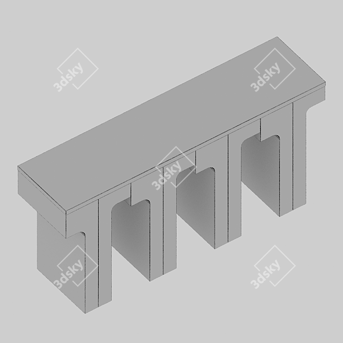 JLC Wooden Marble Console 3D model image 3