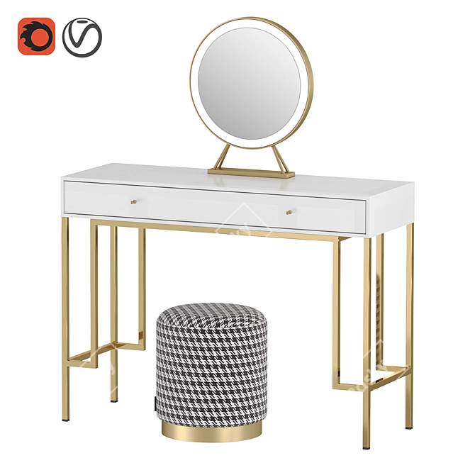 Vanity Console ISIDA with Stool 3D model image 1