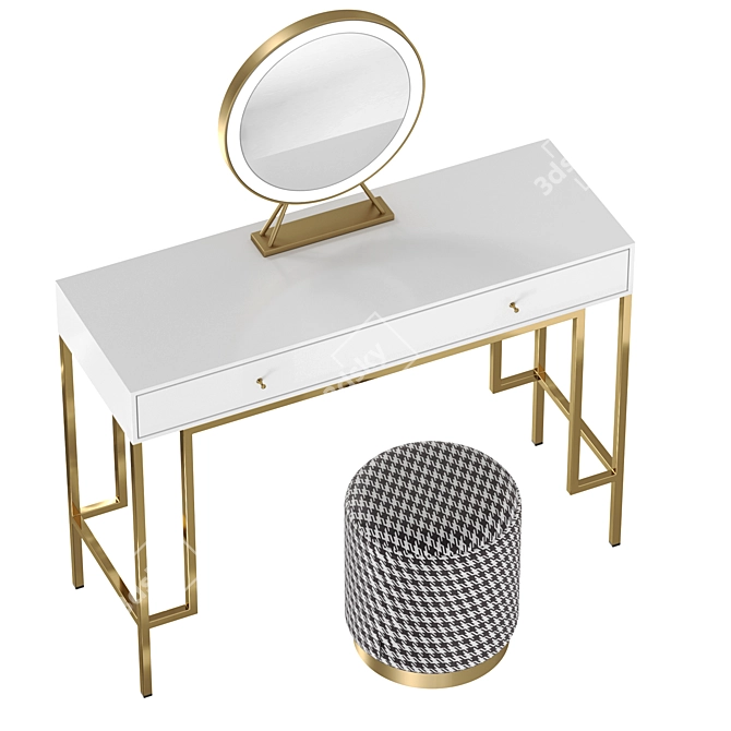 Vanity Console ISIDA with Stool 3D model image 2