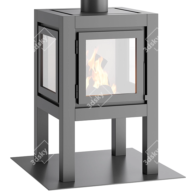 Modern Wall Fireplace | Quaruba 3D model image 2