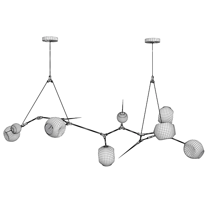 Thorned Bubble Chandelier 3D Model 3D model image 2