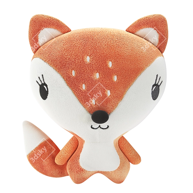 Cozy Orange Fox Soft Toy 3D model image 1