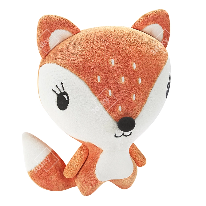 Cozy Orange Fox Soft Toy 3D model image 2