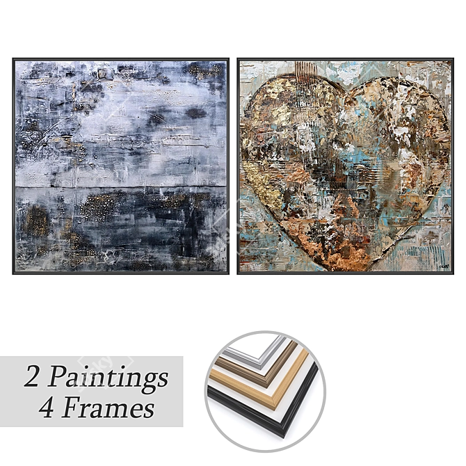 Artwork Set with Multiple Frames 3D model image 1