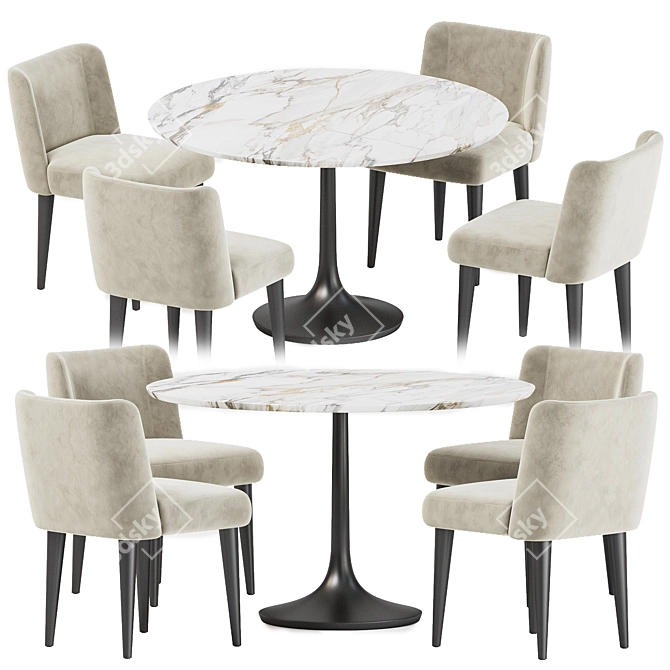  Elegance Dining Set Collection 3D model image 1