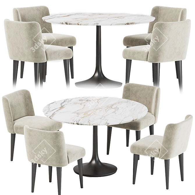  Elegance Dining Set Collection 3D model image 2