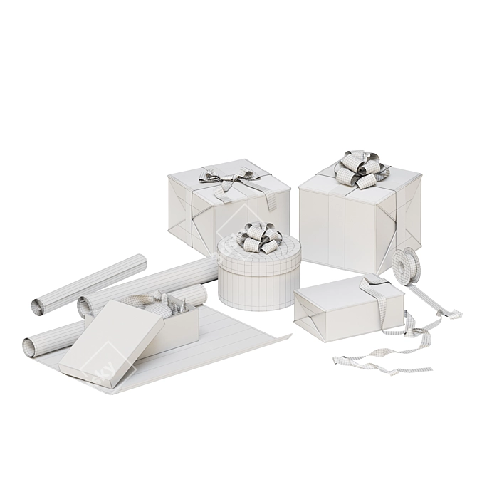 Gifts and Packaging Set - Festive Deco 3D model image 3