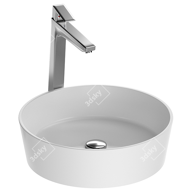 Modern Moon1 Washbasin, White 3D model image 1