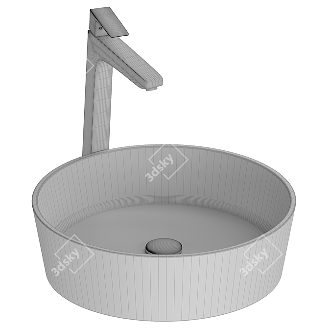 Modern Moon1 Washbasin, White 3D model image 3