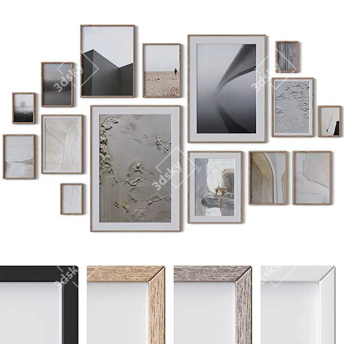 Wall Art Set: 15 Frames 3D model image 1