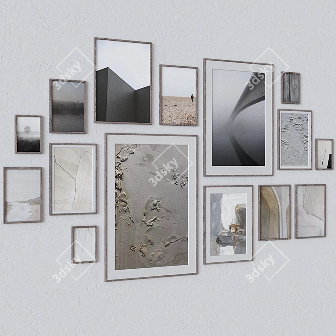 Wall Art Set: 15 Frames 3D model image 2