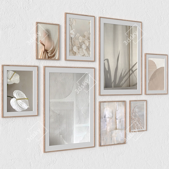 Modern Wall Paintings Set 3D 3D model image 2