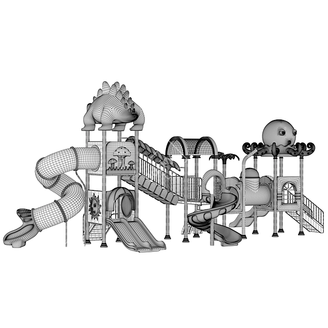 Nature Series Outdoor Playground Kit 3D model image 5