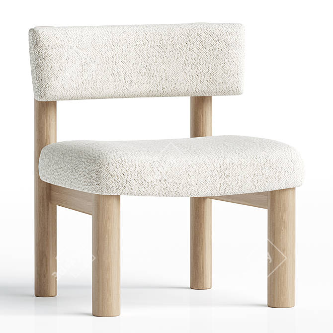 Plush Teddy Chair - Sleek Design 3D model image 1