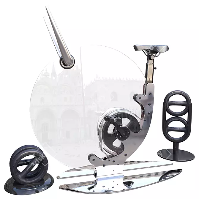 Modern Fitness Equipment with Accessories 3D model image 5