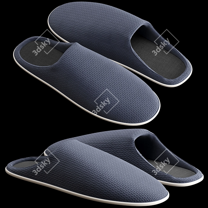 Cozy Geometric House Slippers 3D model image 1