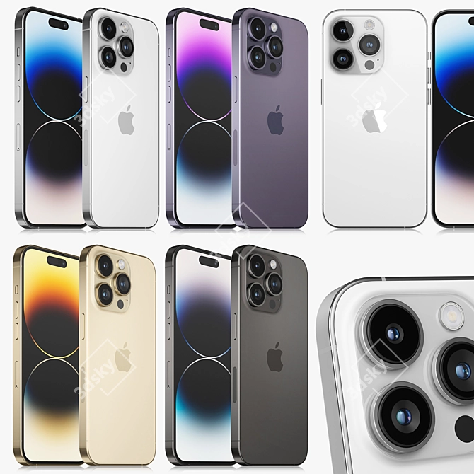 Pro Render Model iPhone 14 3D model image 4