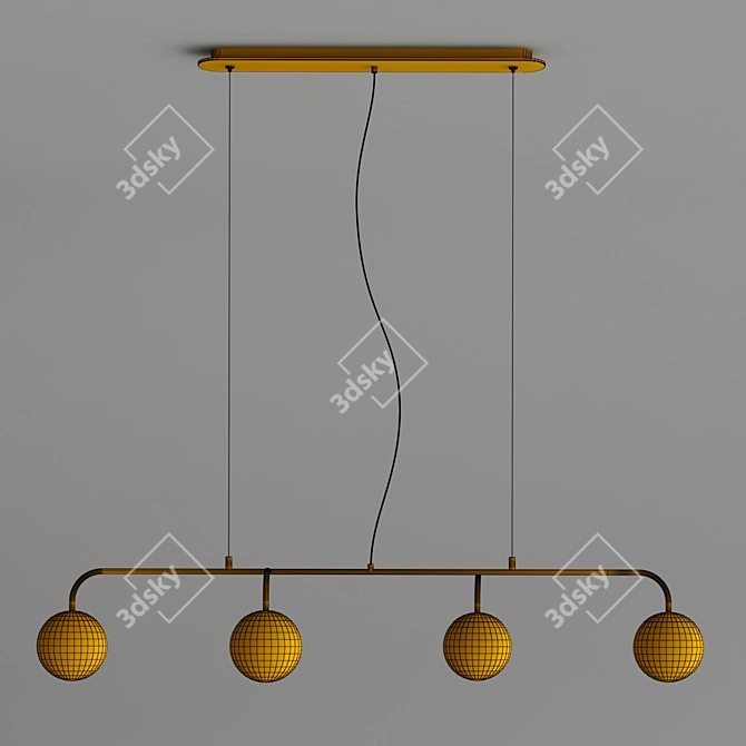 Modern Glass Pendant Lamp RAMA 3D model image 3