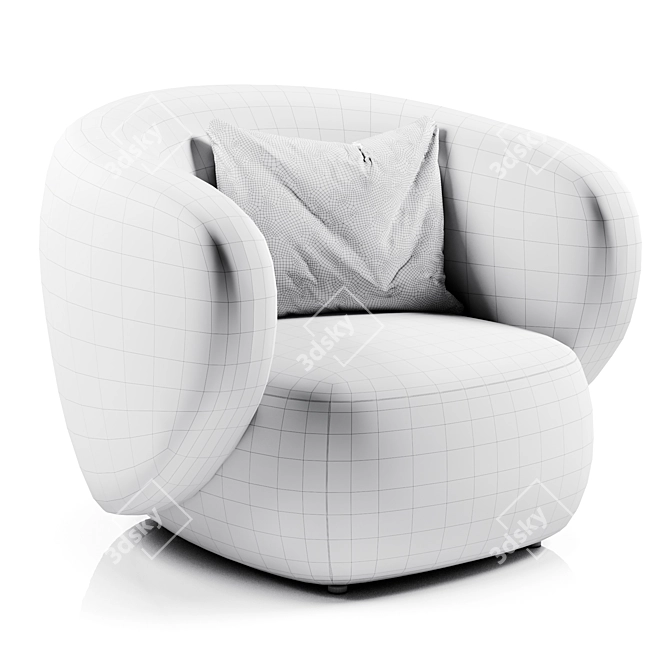 Sleek Swell Armchair Design 3D model image 4