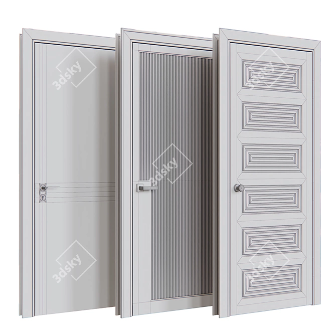 Modern Doors Pack with Textures 3D model image 7