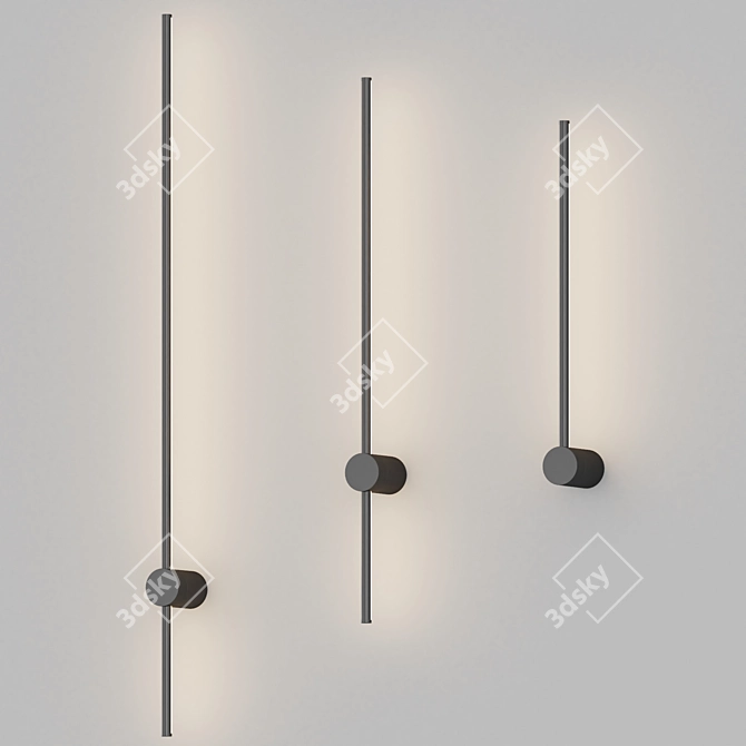 Minimalist Metal Linear Wall Sconce 3D model image 1