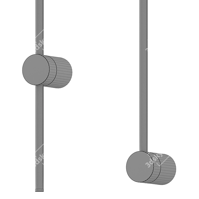 Minimalist Metal Linear Wall Sconce 3D model image 3