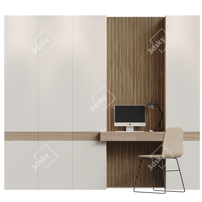 Modern Workspace Essentials Set 3D model image 1