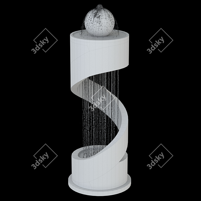 Cascading Staircase Waterfall Fountain 3D model image 2