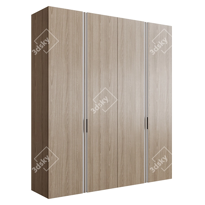 Modern LED-lit Wardrobe Organizer 3D model image 1