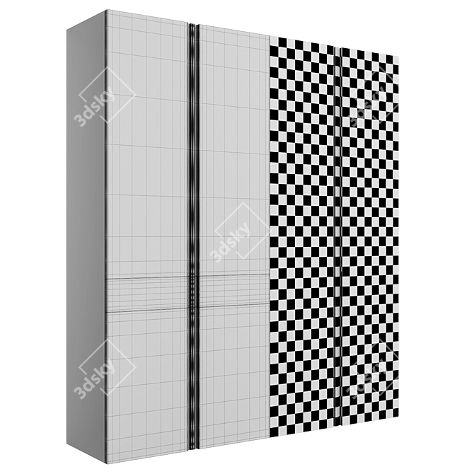 Modern LED-lit Wardrobe Organizer 3D model image 4