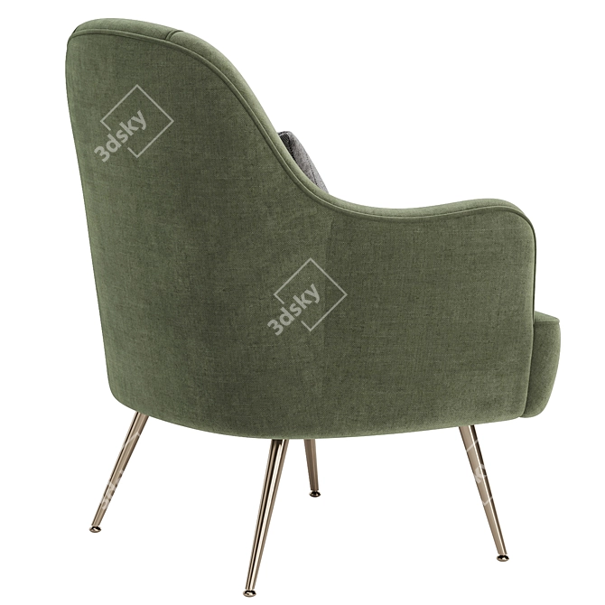 Stylish Daniette Armchair Set 3D model image 5