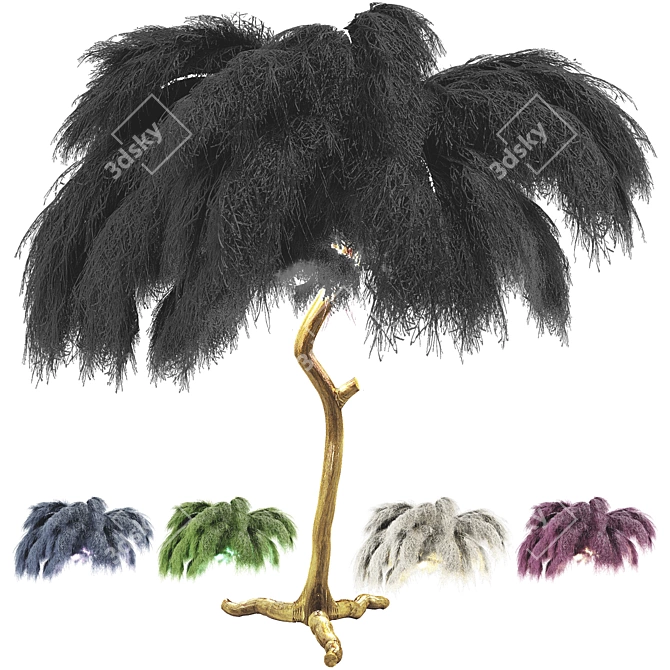 Luxury Ostrich Feather Lamp 3D model image 1