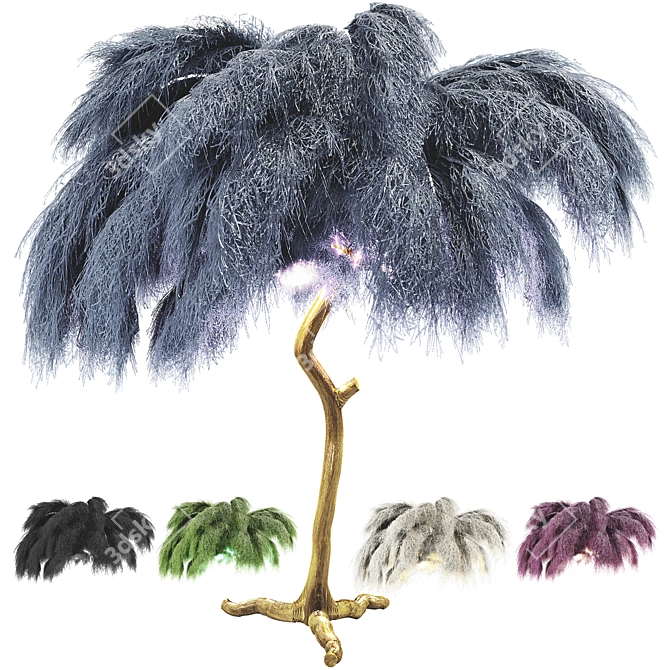 Luxury Ostrich Feather Lamp 3D model image 3