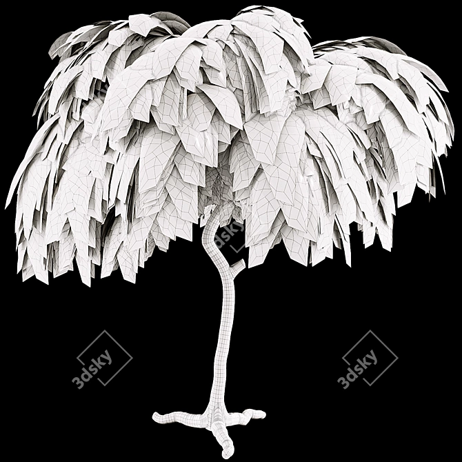 Luxury Ostrich Feather Lamp 3D model image 6