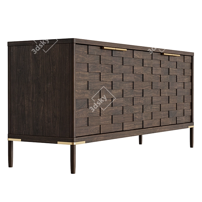 Oak Textures Wood Dresser - Dantone Home 3D model image 2