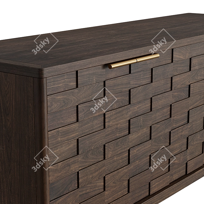 Oak Textures Wood Dresser - Dantone Home 3D model image 3