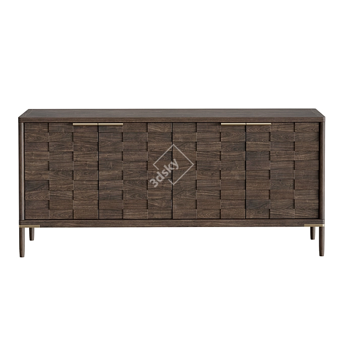 Oak Textures Wood Dresser - Dantone Home 3D model image 6