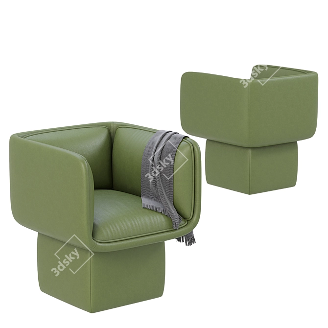 Luxury Leather Armchair Asset 3D model image 4