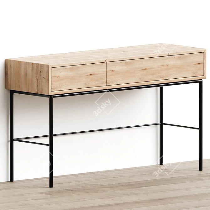 Modern Whitebird Wooden Writing Desk 3D model image 2