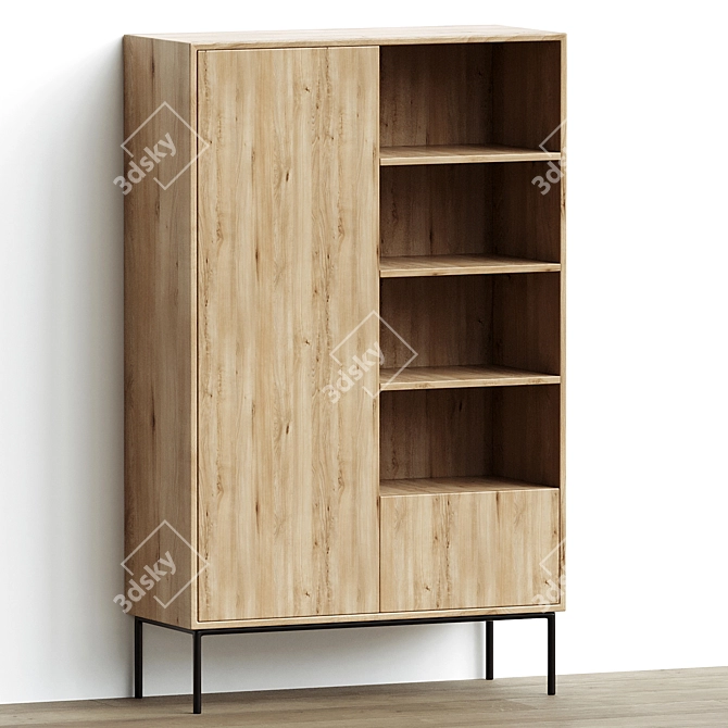 Modern Blackbird Storage Cabinet 3D model image 2