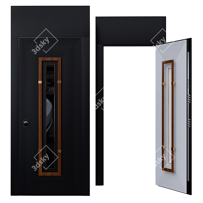 Modern Grace Door Panel 3D model image 1