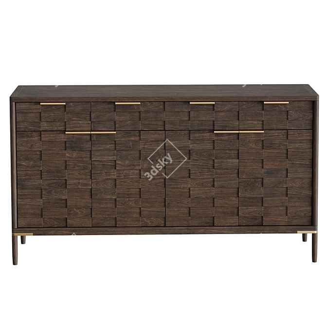 Textures Buffet Sideboard in Oak 3D model image 2