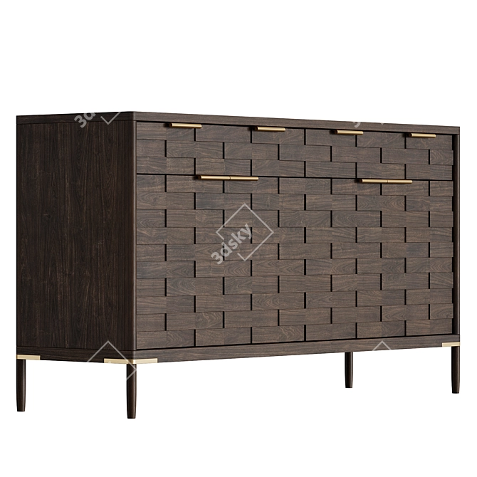 Textures Buffet Sideboard in Oak 3D model image 3