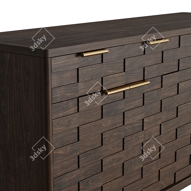 Textures Buffet Sideboard in Oak 3D model image 4