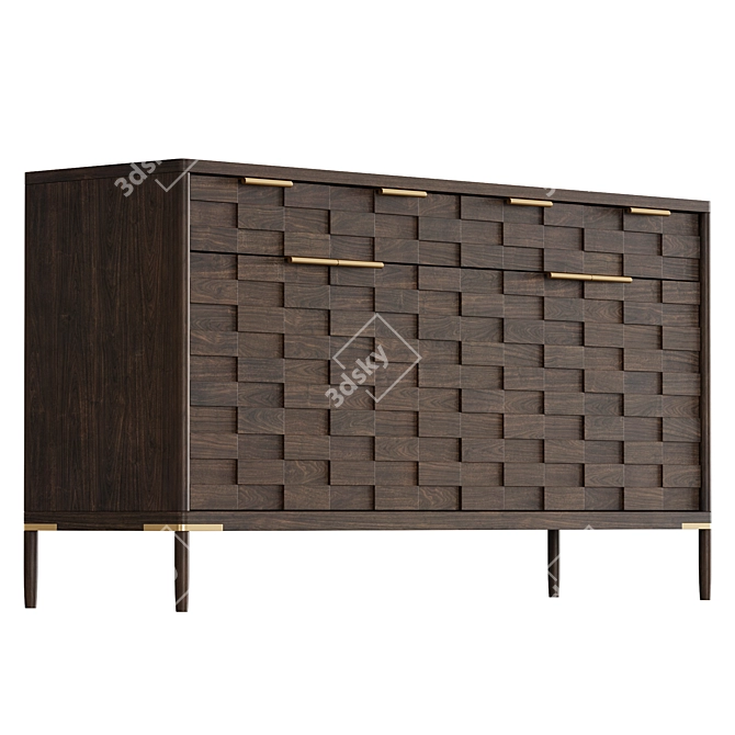 Textures Buffet Sideboard in Oak 3D model image 7