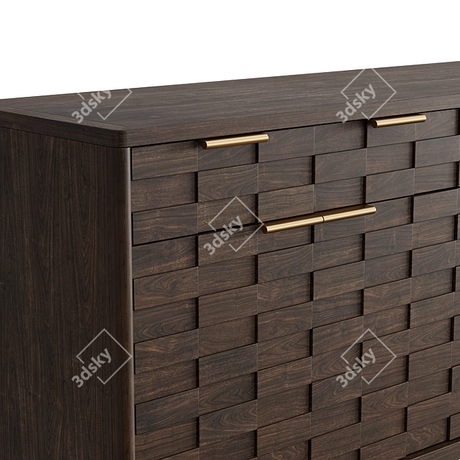 Textures Buffet Sideboard in Oak 3D model image 8