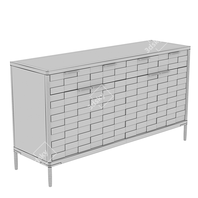 Textures Buffet Sideboard in Oak 3D model image 9