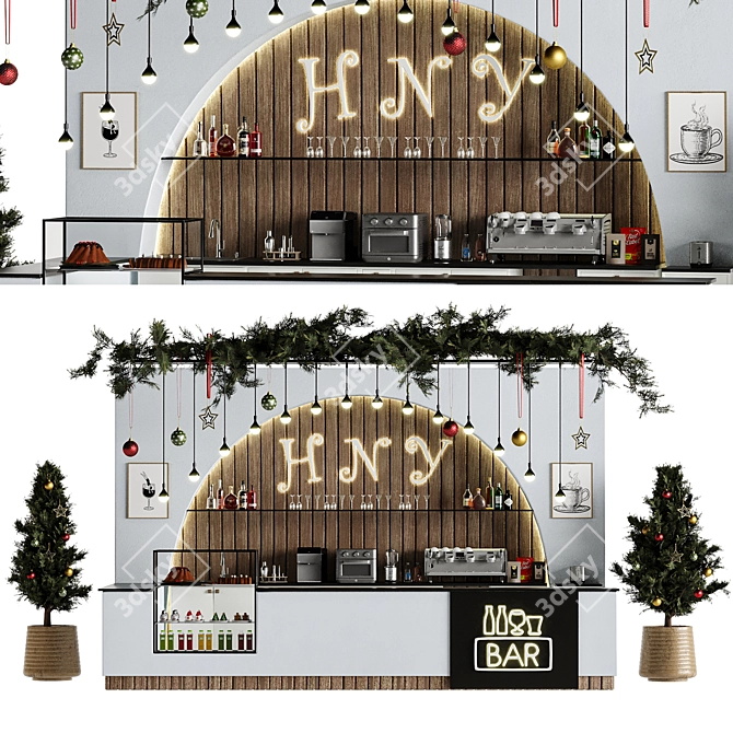 Hotel Bar 3D Model & Decor Items 3D model image 1