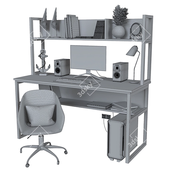 Sleek Modern Office Furniture Set 3D model image 7