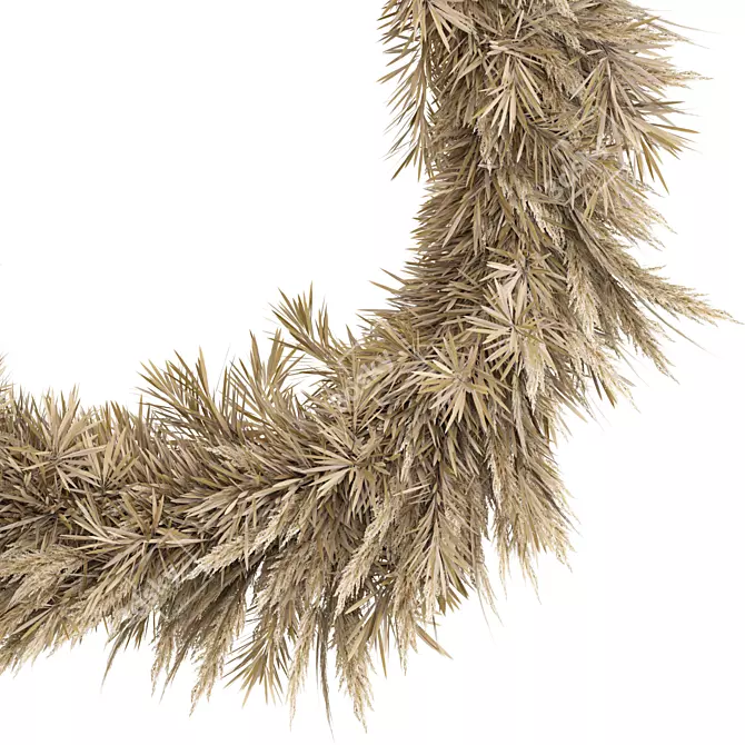 Elegant Dried Wreath Design 3D model image 2